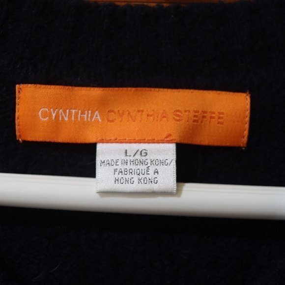 Cynthia Cynthia Steffe Black Cardigan Pocket Beaded Sweater Wool Blend LG - Picture 12 of 14